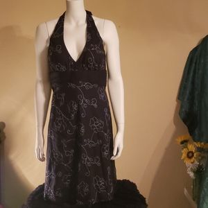 White House Black Market halter top black dress.